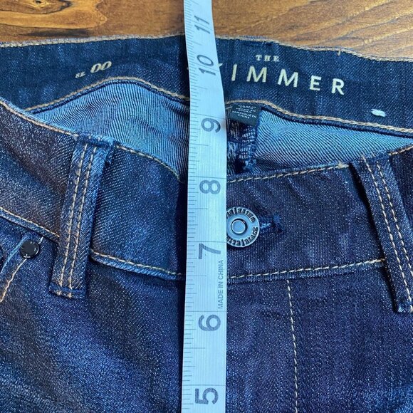 White House Black Market Jeans Women's Size 00 The Skimmer Ripped Dark Wash - Picture 9 of 11